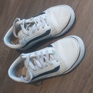 Vans youth shoes, size 1 in white with black accent